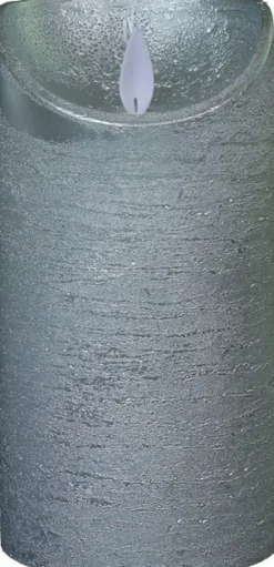 Anna's Collection LED stompkaars met timer zilver D 7,5 H 15 cm