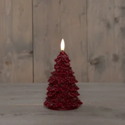 Anna's Collection LED stompkaars Tambu kerstboom bordeaux D 9,5 H 15 cm