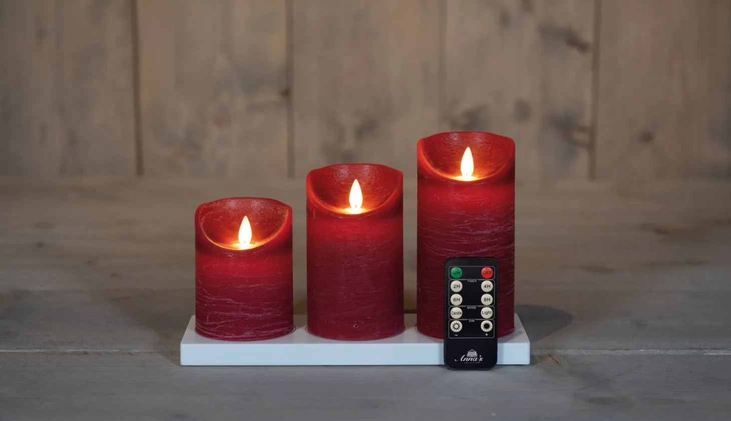Anna's Collection LED stompkaars met timer grijs D 7,5 H 12,5 cm
