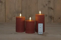 Anna's Collection led stompkaars Riba roze D 7,5 H 10 / 12,5 / 15 cm 3 stuks