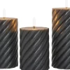 Anna's Collection LED stompkaars met timer grijs D 7,5 H 10 cm