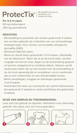 Beaphar anti tekenmiddel ProtecTix hond 1,5-4 kg 4 stuks