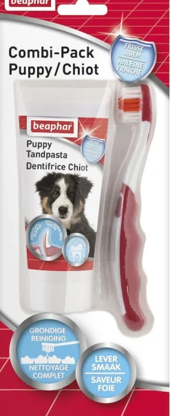 Beaphar combipack borstel & tandpasta puppy 50 g