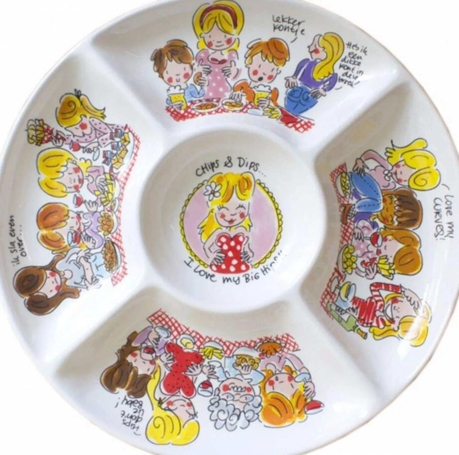 Blond Amsterdam snackschaal Even Bijkletsen chips & dips D 34,5 H 2 cm