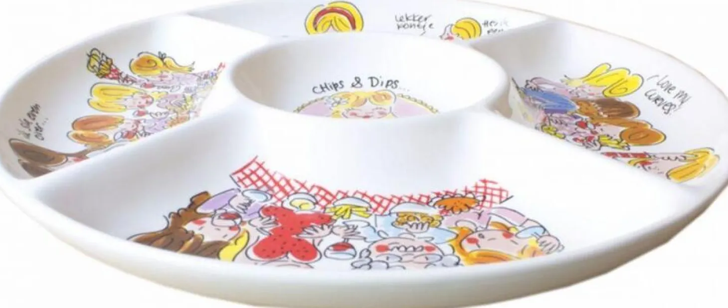Blond Amsterdam snackschaal Even Bijkletsen chips & dips D 34,5 H 2 cm