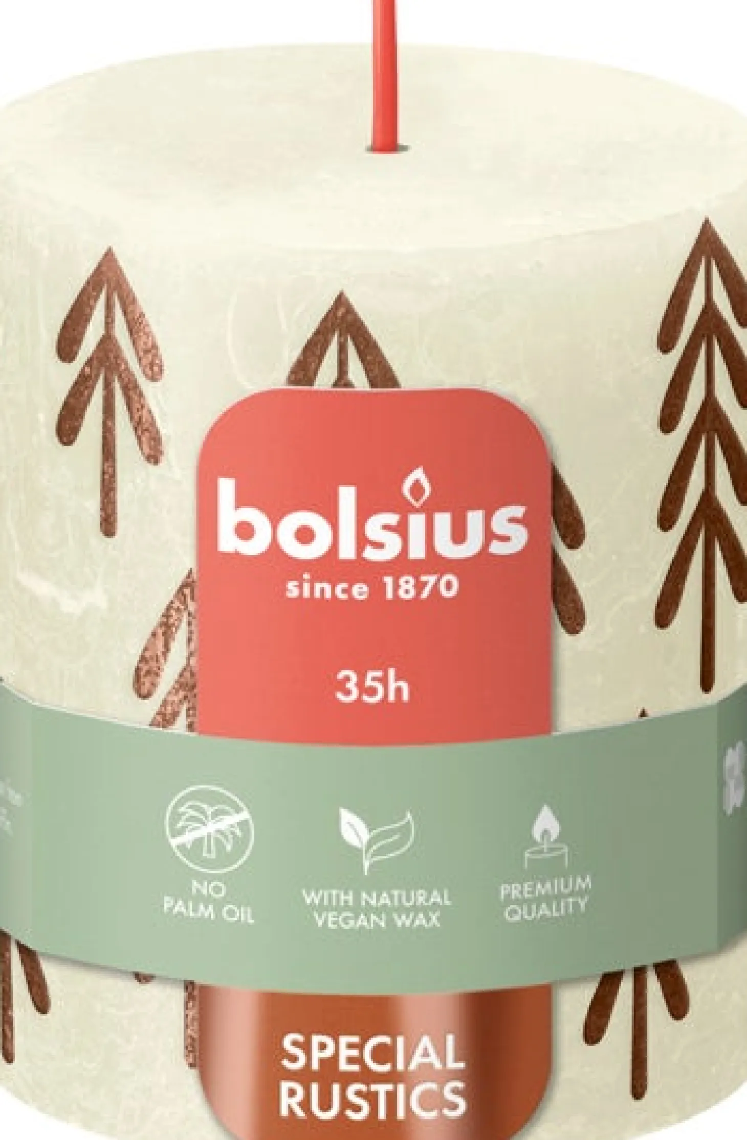 Bolsius stompkaars Bolsius Shine wit 35 uur D 6,8 H 8 cm