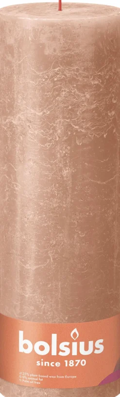Bolsius stompkaars Rustiek Shine beige 200 uur D 10 H 30 cm