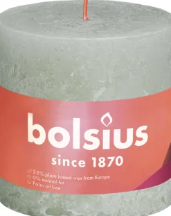 Bolsius stompkaars Rustiek Shine groen 62 uur D 10 H 10 cm