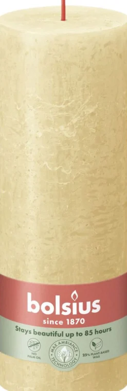 Bolsius stompkaars Shine beige 85 uur D 6,8 x H 19 cm