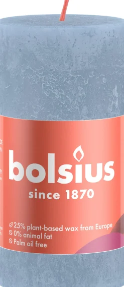 Bolsius stompkaars Shine blauw 30 uur D 5 x H 10 cm