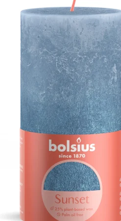Bolsius stompkaars Sunset blauw 60 uur D 6,8 x H 13 cm