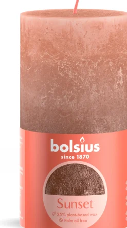 Bolsius stompkaars Sunset roze 60 uur D 6,8 x H 13 cm