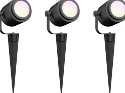 Calex smart grondspot Spotlights zwart 6,5 x 7 x 24 cm 3 stuks