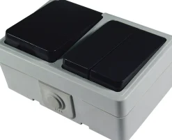 Calex stopcontact met schakelaar grijs 12,5 x 7,6 x 5,2 cm