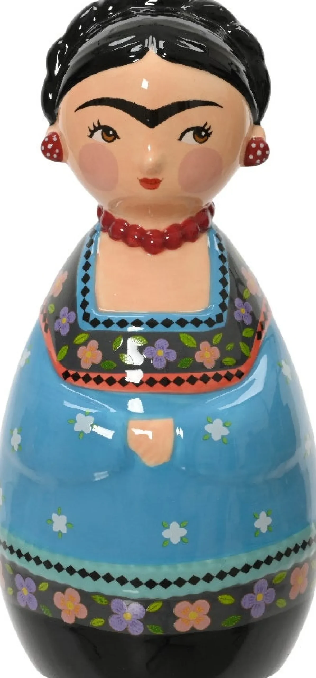 Decoris beeld Frida blauw 8,5 x 8,2 x 17,6 cm
