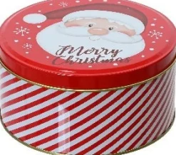 Decoris bewaarblik Santa rood D 13,5 H 5 cm