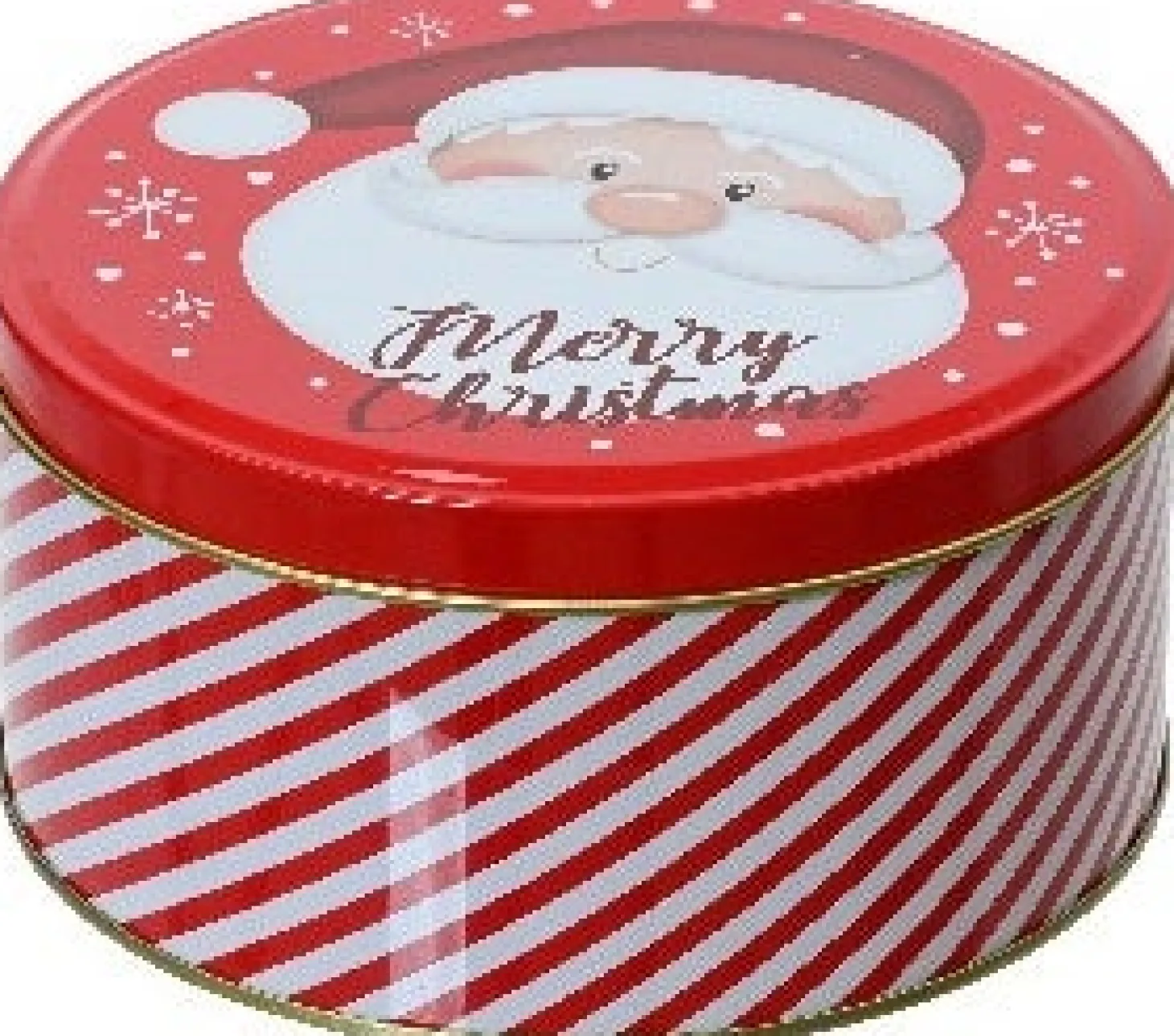 Decoris bewaarblik Santa rood D 13,5 H 5 cm