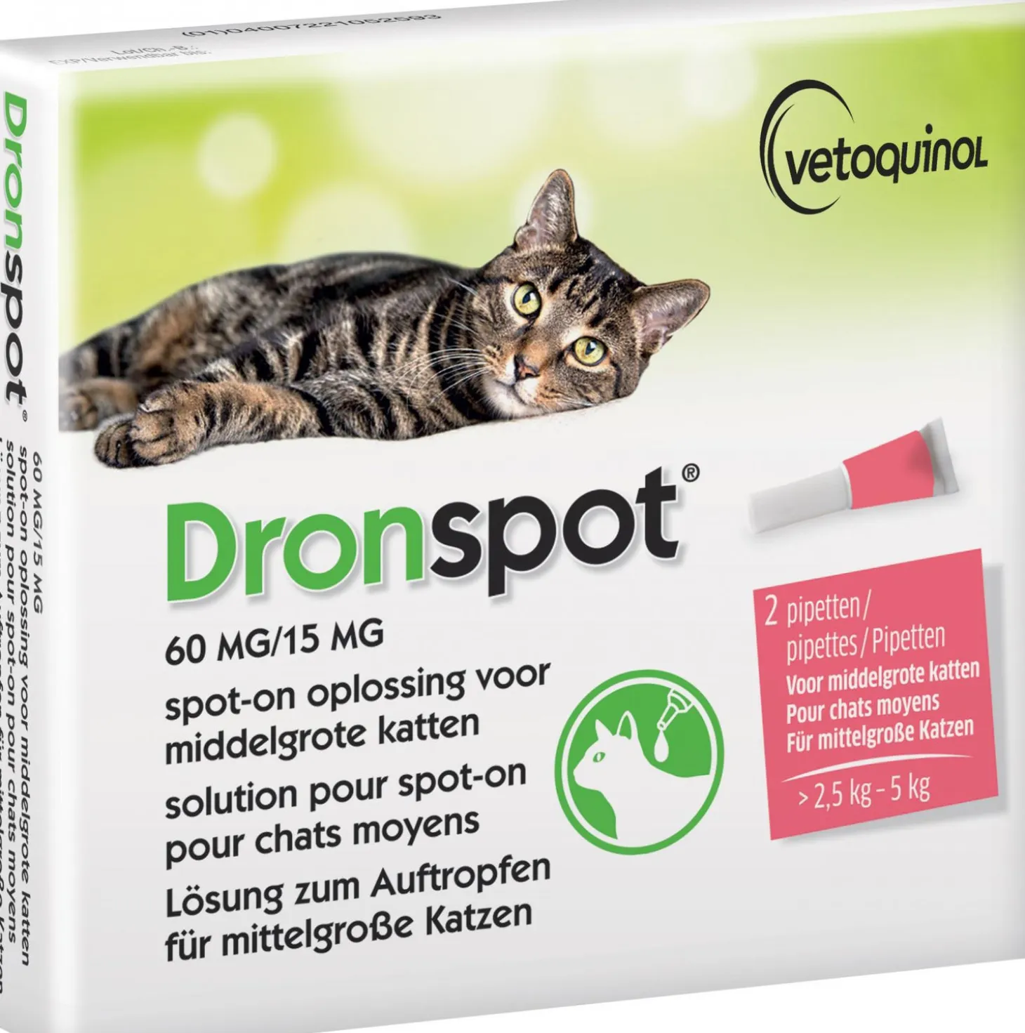Dronspot ontwormingsmiddel kat middelgroot 2 stuks