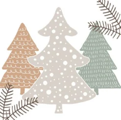 Duni servet Graphic Trees wit 33 x 33 cm 20 stuks