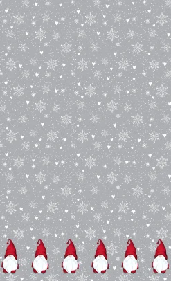 Duni tafelkleed Winter Flakes grijs 138 x 220 cm