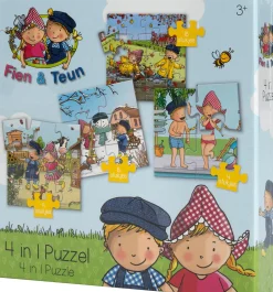 Fien & Teun 4 in 1 puzzel 18 x 18 x 4 cm