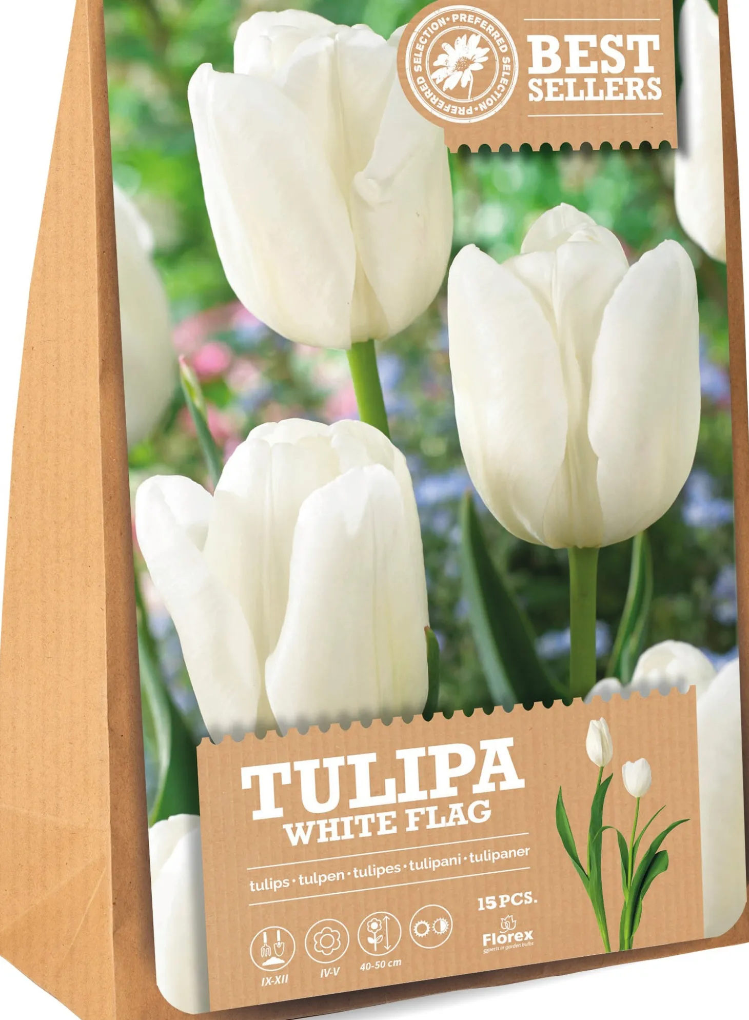 Florex bloembollen tulp (Tulipa 'White Flag') 15 stuks