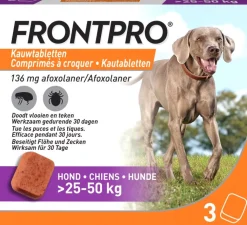 Frontpro kauwtablet vlooien- en tekenmiddel hond 25-50 kg 3 stuks