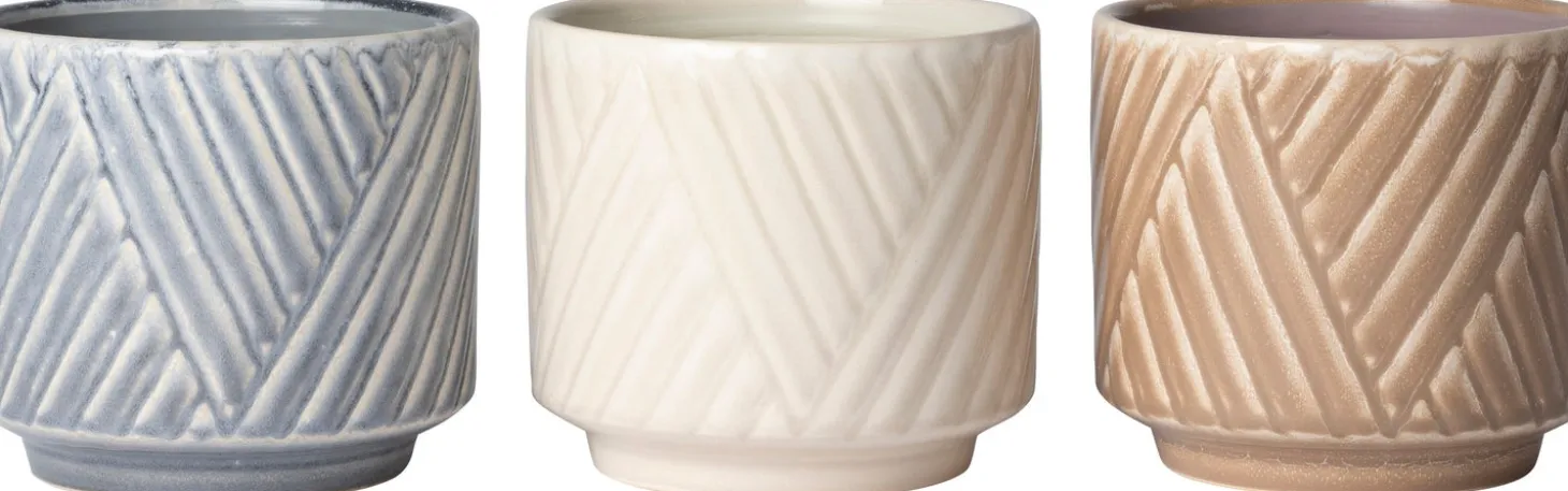 Intratuin bloempot Silv crème D 13,5 H 12 cm