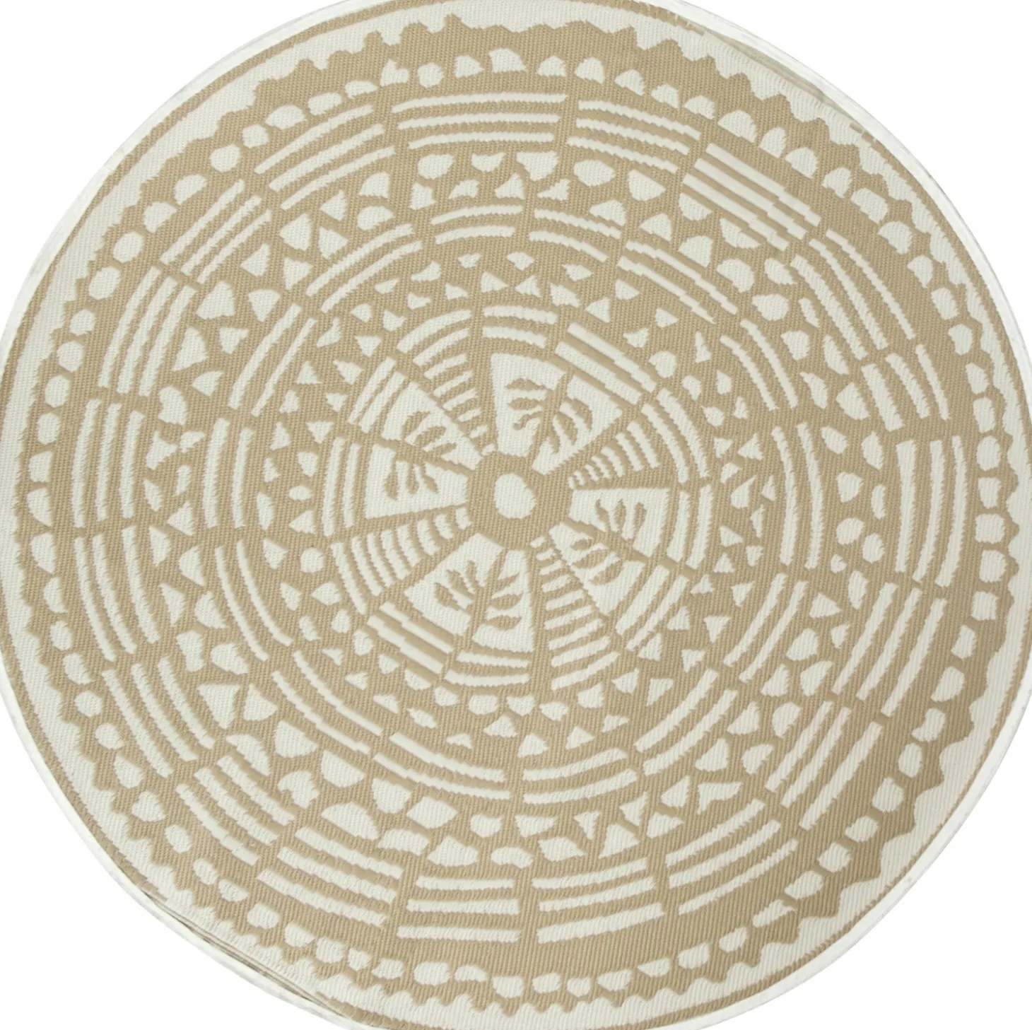 Intratuin buitenkleed Decor rond beige D 180 cm
