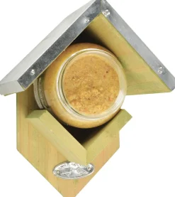 Intratuin pindakaaspothouder met vogelpindakaas naturel 15 x 13 x 19,5 cm