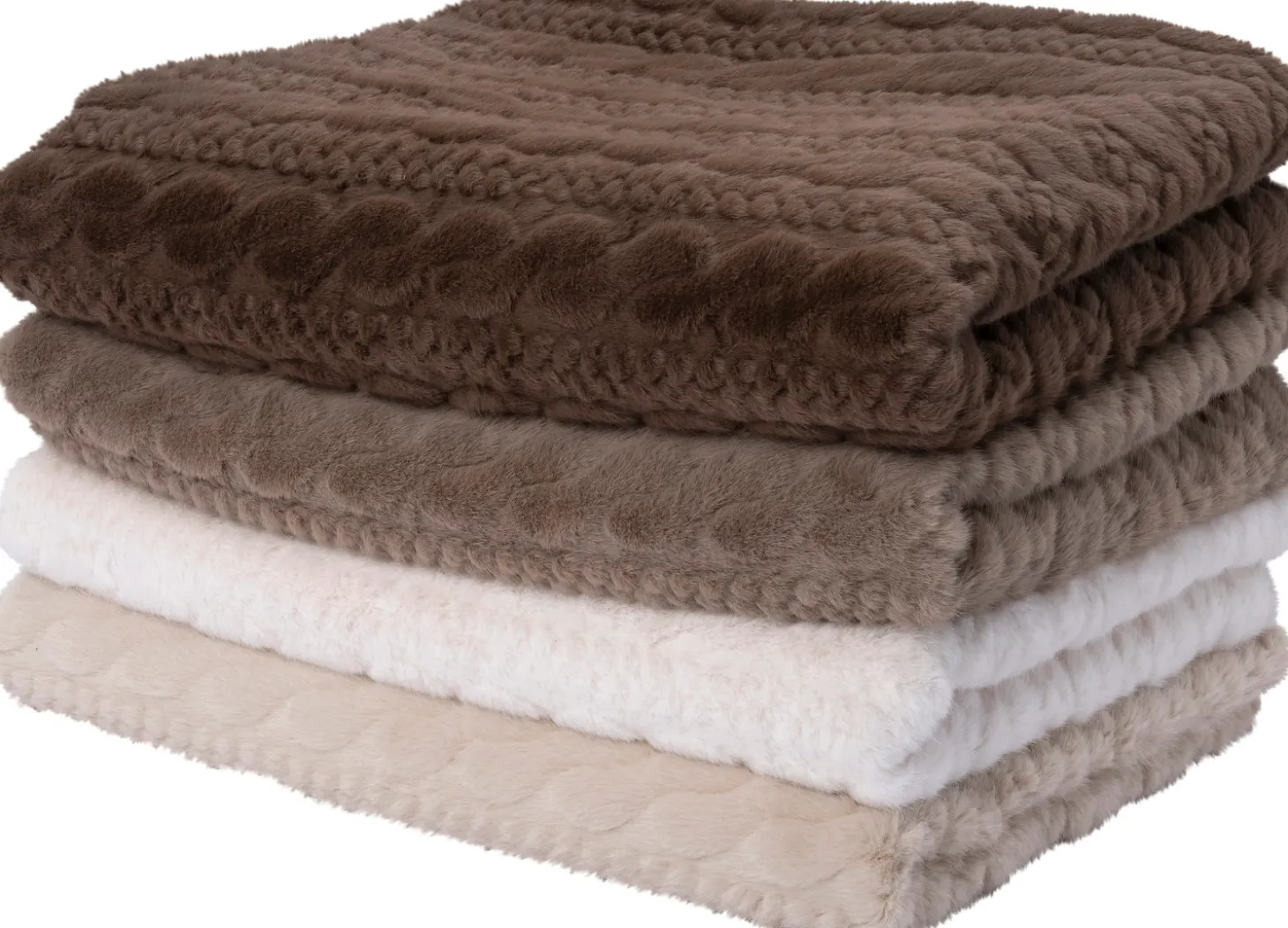 Intratuin plaid Alida beige 160 x 140 cm