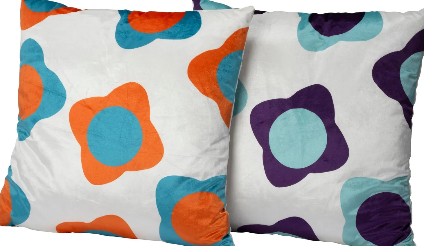 Intratuin sierkussen Junus wit / blauw / paars 45 x 45 cm