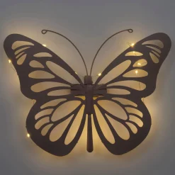 Intratuin tuin wanddecoratie vlinder beige 34 x 4 x 26 cm