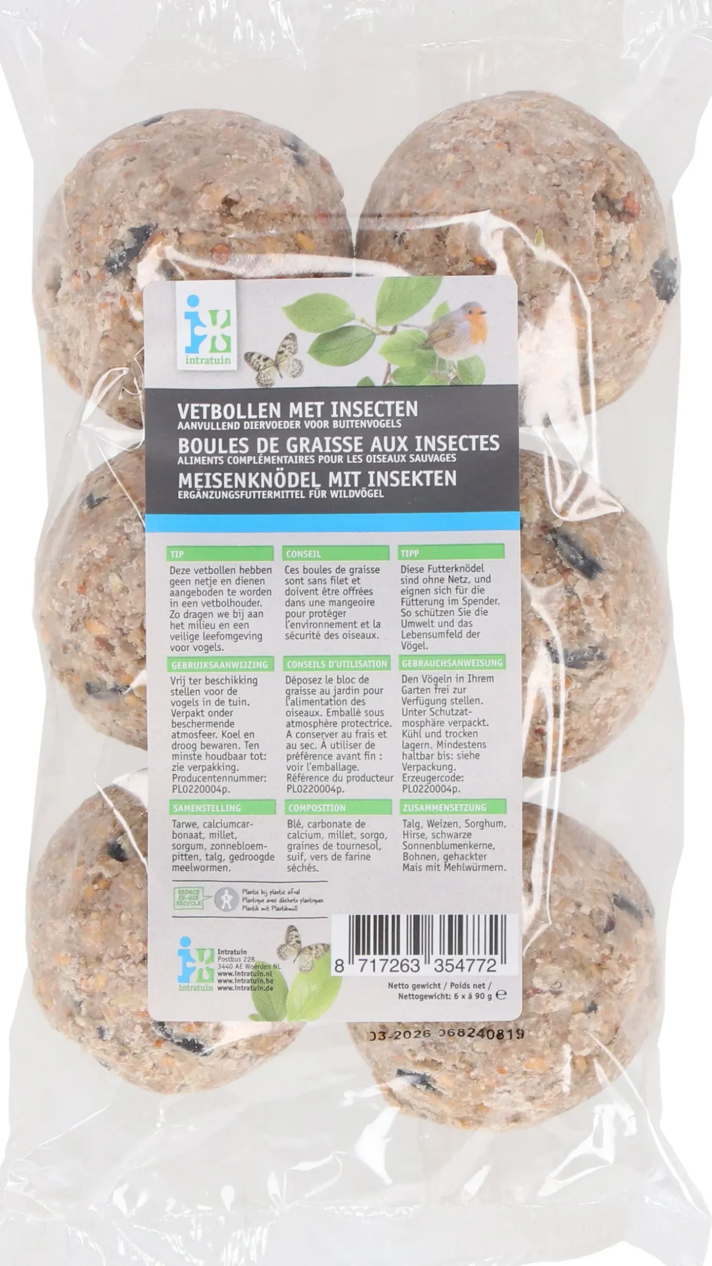 Intratuin vetbollen met insecten 6 stuks