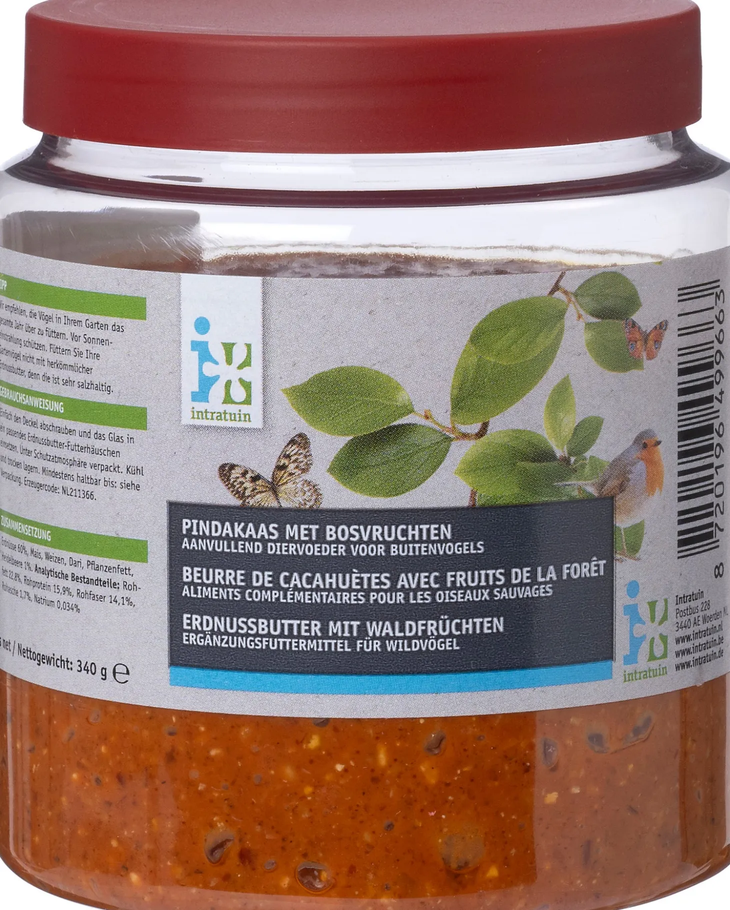 Intratuin vogelpindakaas bosvruchten 340 g