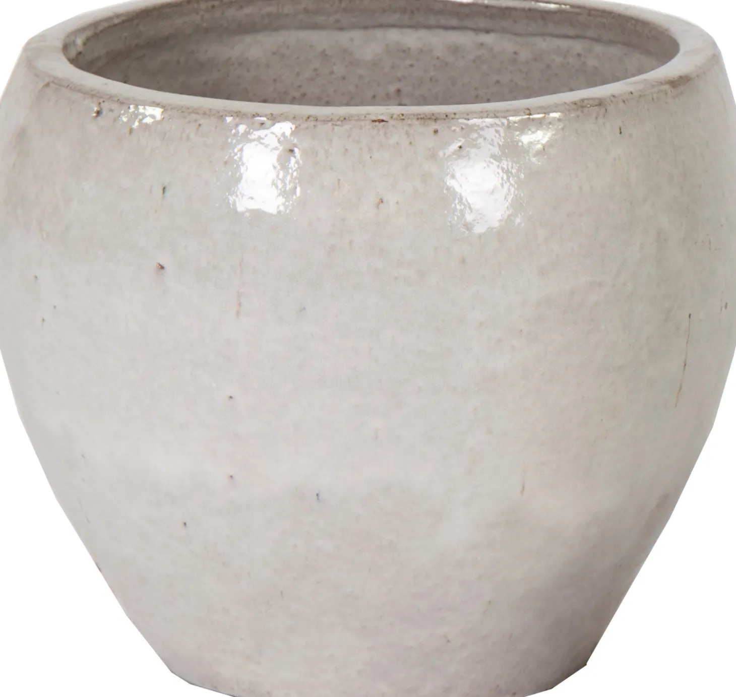 Mega Collections bloempot Glazed wit D 20 H 18 cm