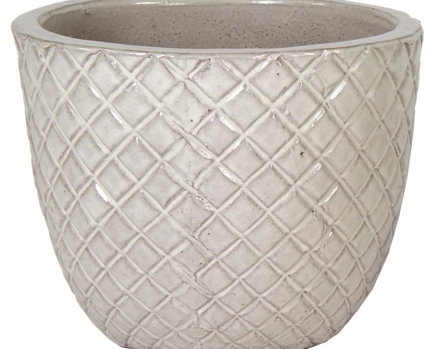 Mega Collections bloempot Glazed wit D 22 H 18 cm