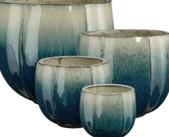 Mica Decorations bloempot Corsica kleurverloop blauw D 21 H 19 cm