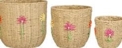 Mica Decorations opbergmand Flora Bloem naturel D 31 H 28 cm