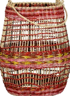 Mica Decorations windlicht Dune naturel / roze / rood D 24 H 28 cm