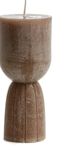 Rustik Lys stompkaars Zandé donkerbruin 55 uur D 7,5 H 17 cm