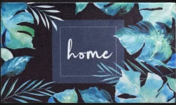 Schoonloopmat Home Leaves blauw 45 x 75 cm
