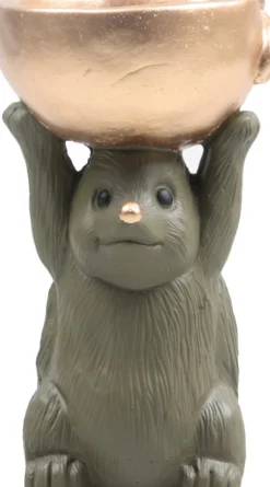 SID Collection decoratieschaal Moos egel groen 9,5 x 9,5 x 17,3 cm