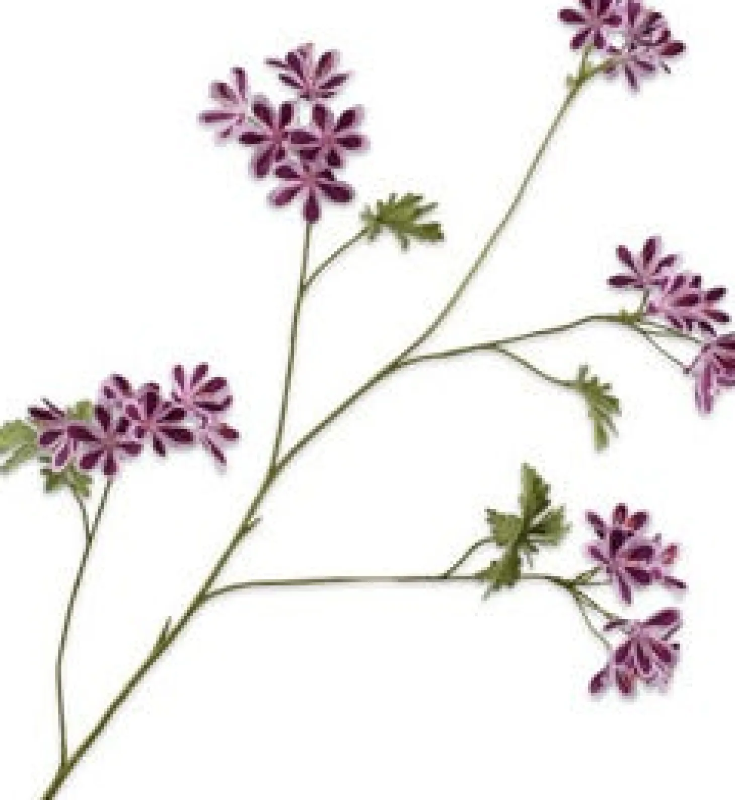 Silk-ka kunstbloem Geranium wit / paars 94 cm