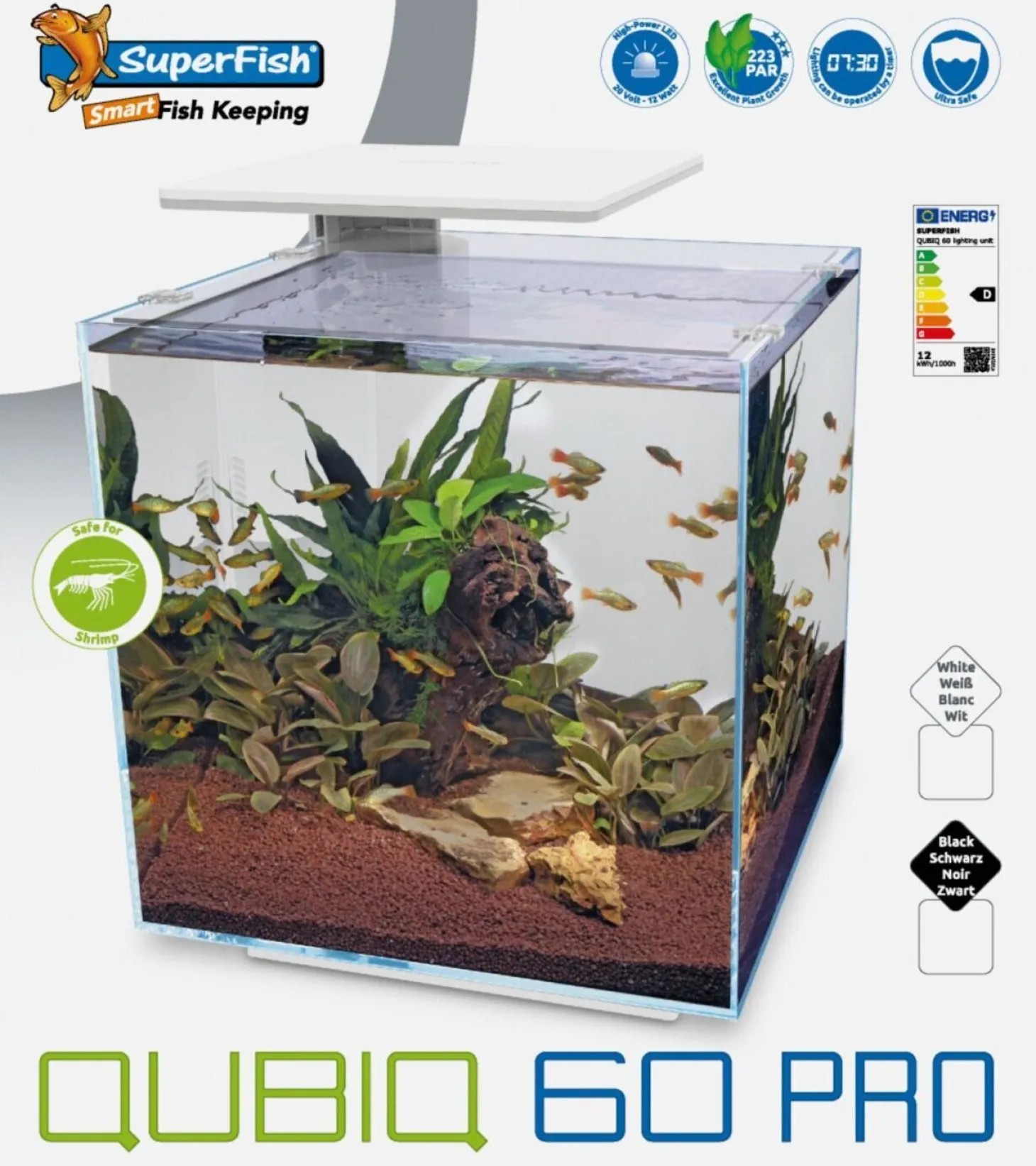 SuperFish aquarium QubiQ 60 Pro wit 60 L