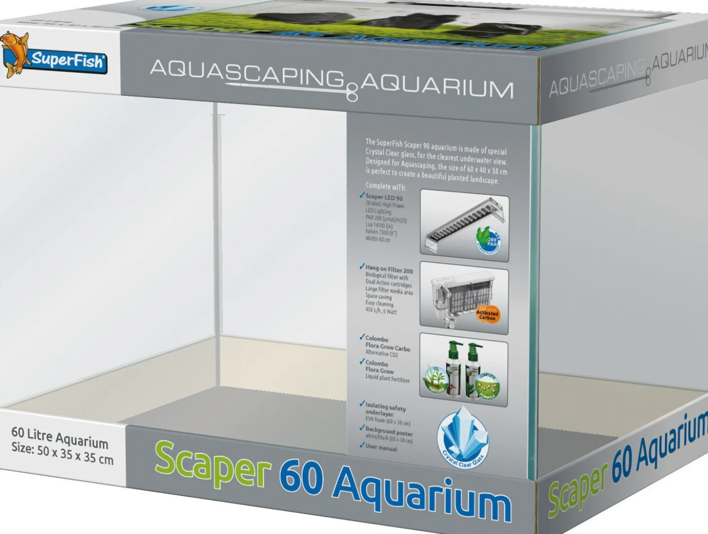Superfish aquarium Scaper transparant 60 L