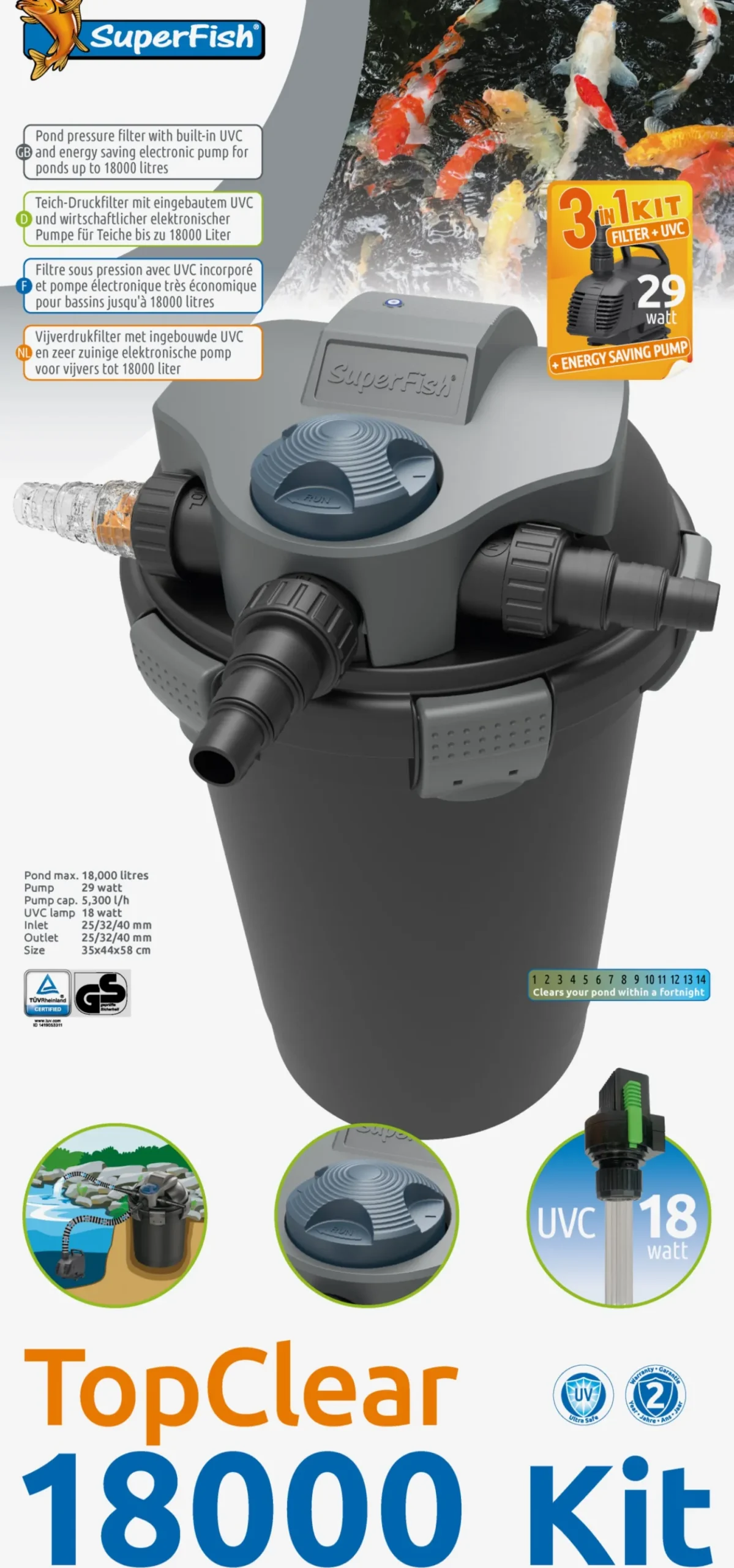 SuperFish vijverfilter TopClear 3500 l/u