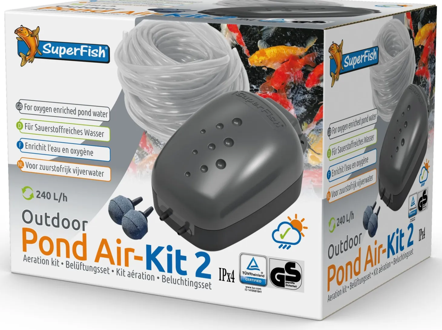 Superfish vijver luchtpomp Kit 2 240 l/h
