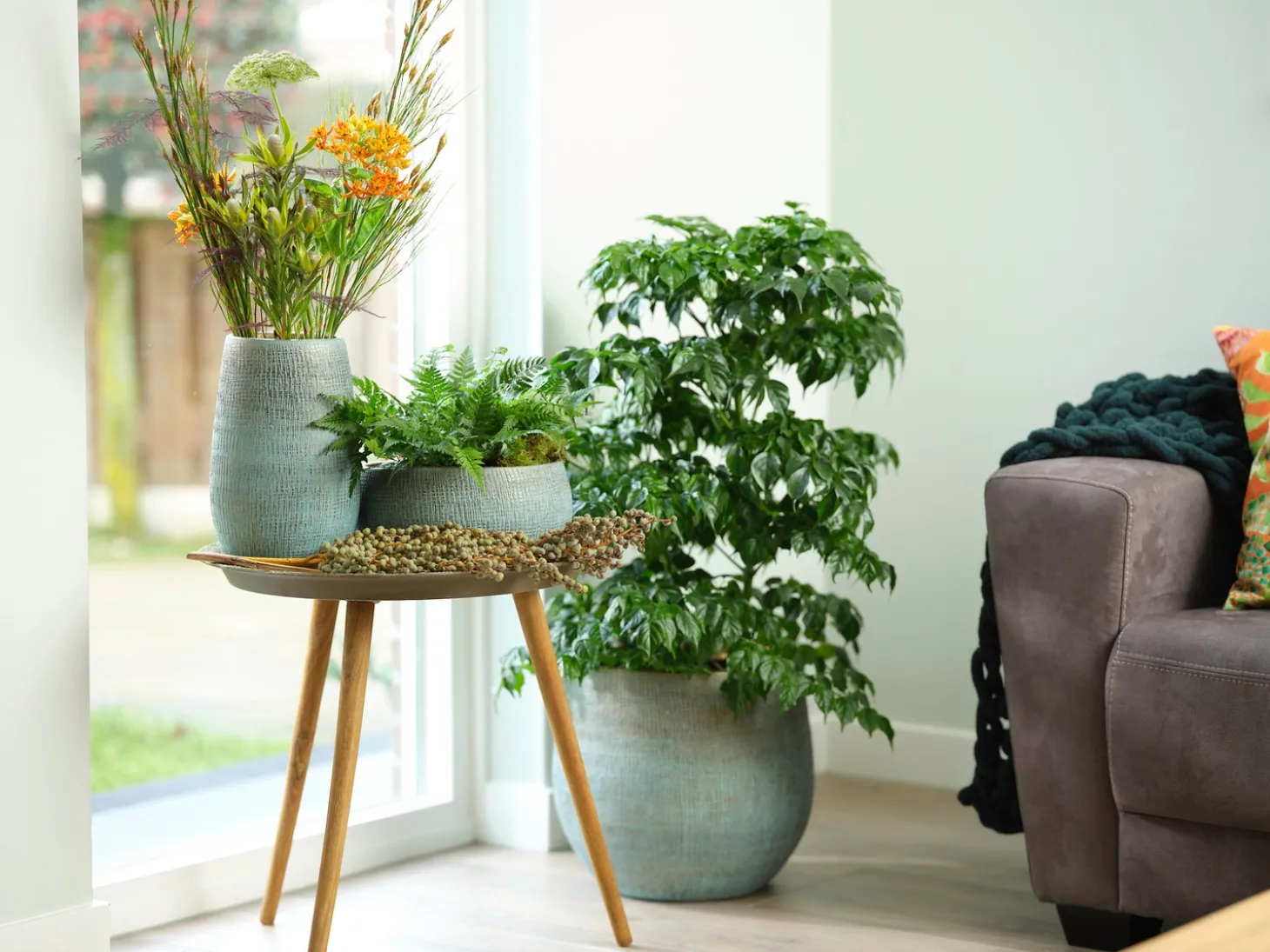 TS bloempot Ryan blauw D 18 H 16 cm