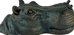 Ubbink spuitfiguur drijvende nijlpaard brons 28 x 15 x 11 cm